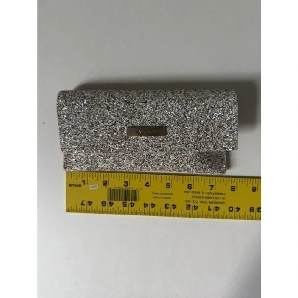 Aldo Champagne Gold Silver Glitter Envelope Clutch Evening Bag